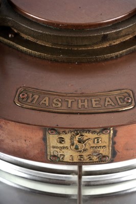 Lot 123 - A copper and glass masthead ships lamp