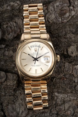 Lot 415 - Rolex Oyster Perpetual Day-Date: an 18ct yellow gold cased automatic wristwatch