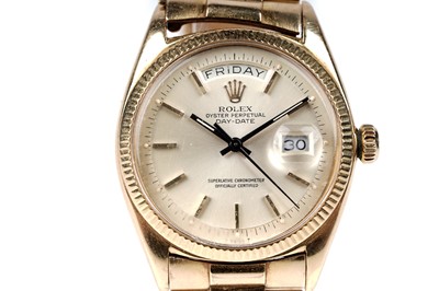 Lot 415 - Rolex Oyster Perpetual Day-Date: an 18ct yellow gold cased automatic wristwatch