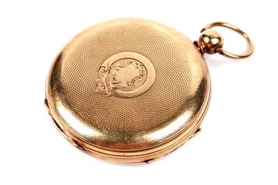 Lot 467 - Lewis B Swells, Ashbourne: an 18ct yellow gold cased open faced pocket watch