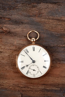 Lot 467 - Lewis B Swells, Ashbourne: an 18ct yellow gold cased open faced pocket watch