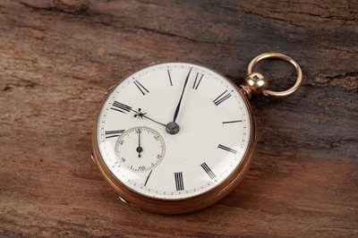 Lot 467 - Lewis B Swells, Ashbourne: an 18ct yellow gold cased open faced pocket watch