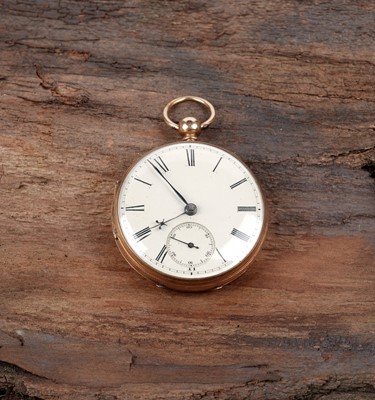 Lot 467 - Lewis B Swells, Ashbourne: an 18ct yellow gold cased open faced pocket watch