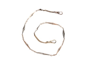 Lot 82 - A 1920's high carat gold Art Deco tricolour watch chain