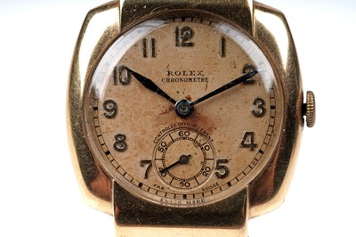 Lot 410 - Rolex Chronometer: an 18ct yellow gold cased manual wind wristwatch