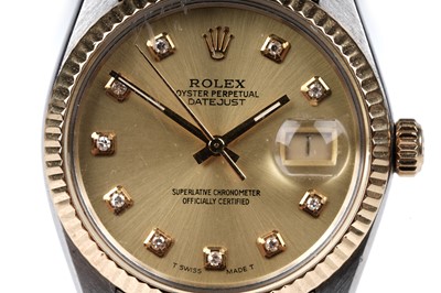 Lot 411 - Rolex Oyster Perpetual Datejust: a steel and gold bi-metal cased automatic chronometer wristwatch