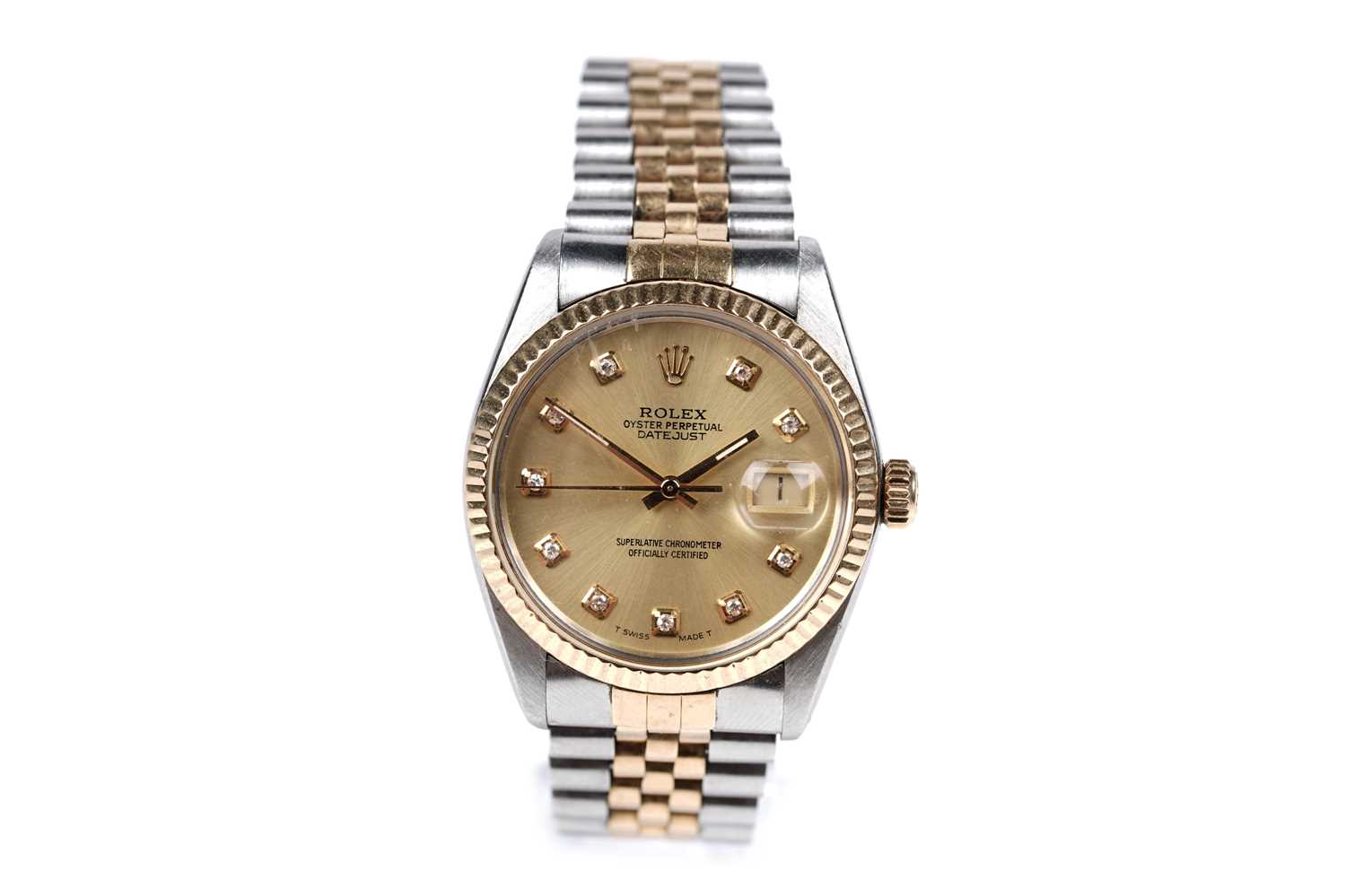 Lot 411 - Rolex Oyster Perpetual Datejust: a steel and gold bi-metal cased automatic chronometer wristwatch