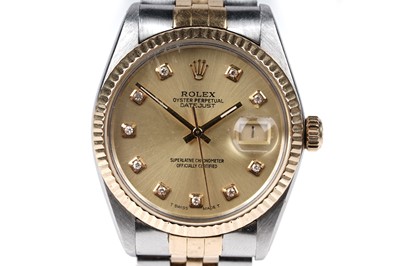 Lot 411 - Rolex Oyster Perpetual Datejust: a steel and gold bi-metal cased automatic chronometer wristwatch