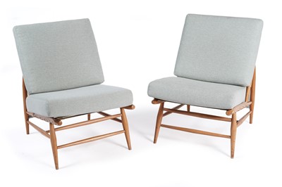 Lot 571 - Lucian Ercolani for Ercol: a pair of mid-20th Century model 427 beech framed easy chairs