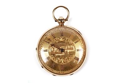 Lot 464 - M. Perkin, 19 Upperhead Row, Leeds: an 18ct yellow gold cased open faced fob watch