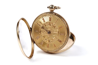 Lot 464 - M. Perkin, 19 Upperhead Row, Leeds: an 18ct yellow gold cased open faced fob watch
