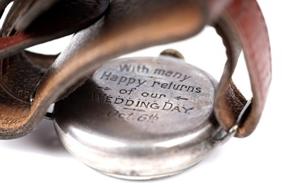 Lot 461 - A First World War period silver cased trench watch