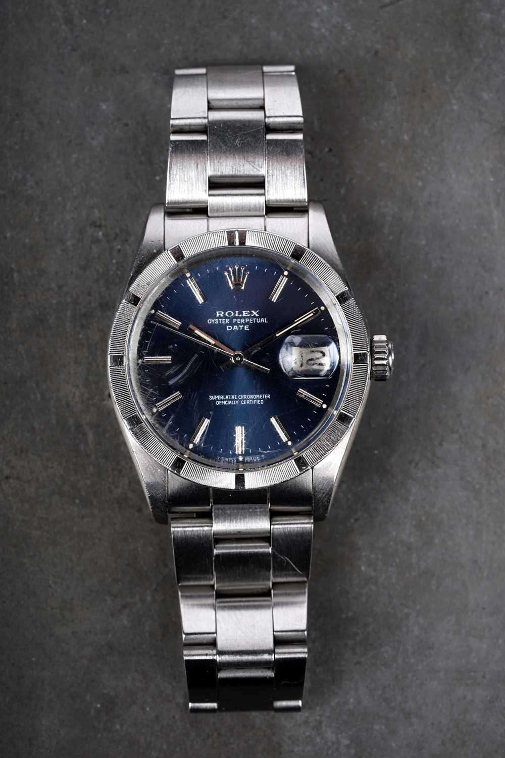 Lot 405 - Rolex Oyster Perpetual Date: a stainless steel cased automatic chronometer wristwatch