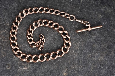 Lot 95 - A 9ct rose gold "Albert" watch chain