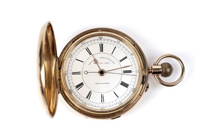 Lot 462 - John Lecomber, Liverpool: an 18ct yellow gold cased chronograph pocket watch