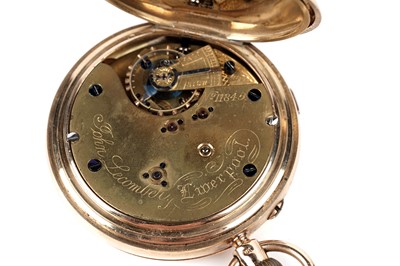 Lot 462 - John Lecomber, Liverpool: an 18ct yellow gold cased chronograph pocket watch