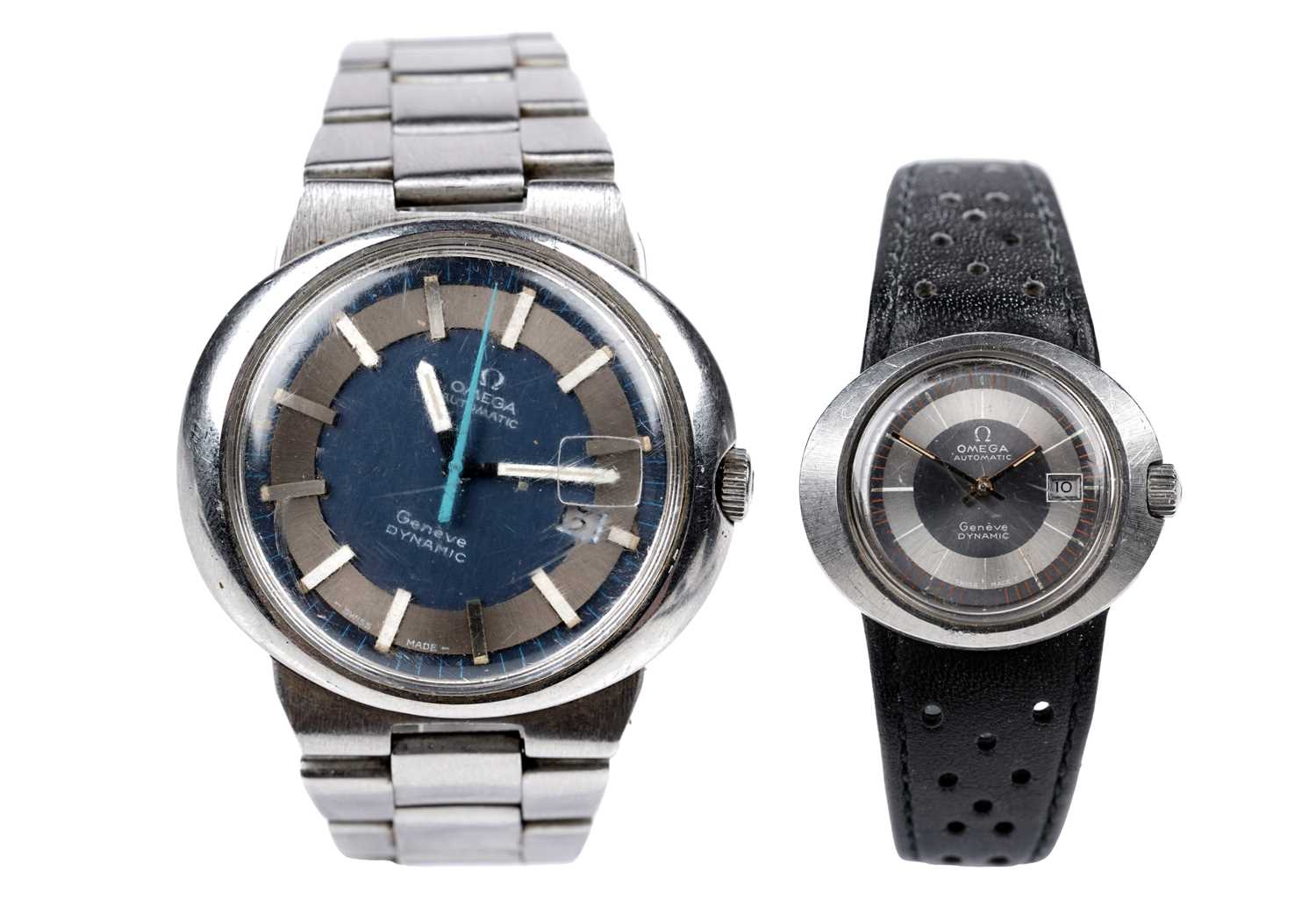 Lot 428 - Omega Dynamic: two steel cased automatic wristwatches