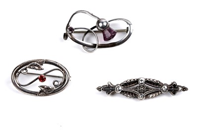 Lot 55 - Charles Horner and other silver brooches