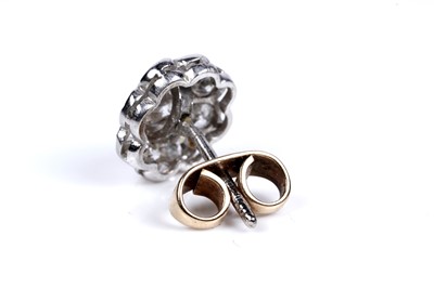Lot 3 - A pair of diamond flowerhead pattern stud earrings