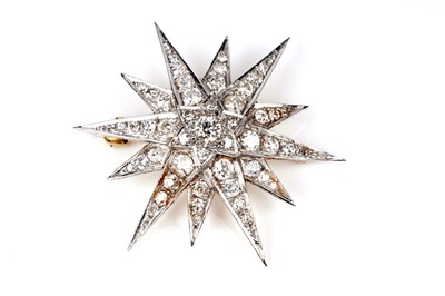 Lot 562 - Cropp & Farr: a Victorian style star pattern diamond brooch