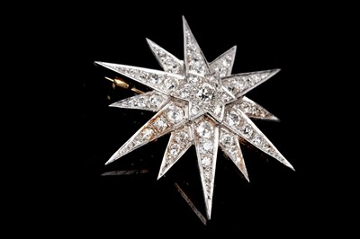 Lot 562 - Cropp & Farr: a Victorian style star pattern diamond brooch