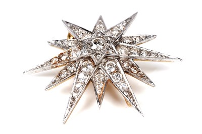 Lot 562 - Cropp & Farr: a Victorian style star pattern diamond brooch