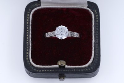 Lot 46 - A 20th Century 9ct gold single-stone cubic zirconia ring; and a pair of Ciro pearl earrings
