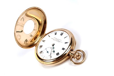 Lot 469 - Kendal & Dent, London, The Kendentick: an 18ct yellow gold cased half hunter pocket watch