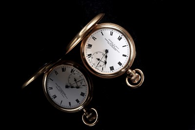 Lot 469 - Kendal & Dent, London, The Kendentick: an 18ct yellow gold cased half hunter pocket watch