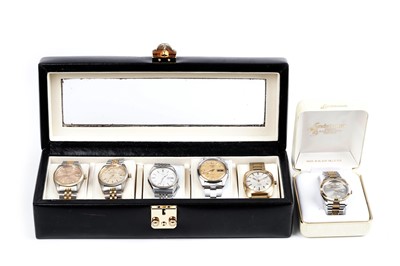 Lot 264 - Gentlemen's wristwatches including: two Seiko 5 Automatic stainless-steel