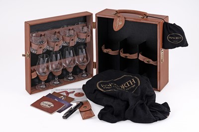 Lot 155 - A Papworth Cambridge England leather drinks case