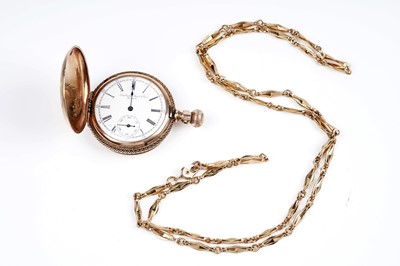 Lot 313 - A 19th Century American 14ct gold hunter fob watch by Ambrose Kent and Sons of Toronto