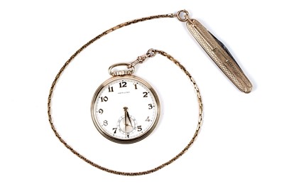 Lot 468 - Hamilton Watch Co: a 14ct yellow gold cased open faced pocket watch
