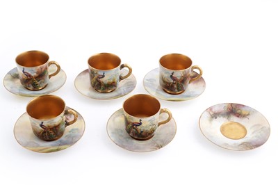 Lot 227 - A set of 5 coffee cans and six saucers