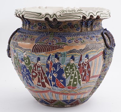 Lot 169 - A large 20th Century Japanese satsuma planter