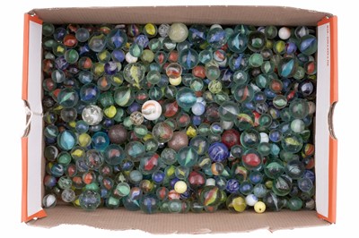 Lot 197 - A collection of mid-20th Century coloured glass marbles