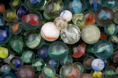Lot 197 - A collection of mid-20th Century coloured glass marbles