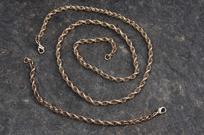 Lot 59 - A 9ct gold rope-twist necklace and bracelet set