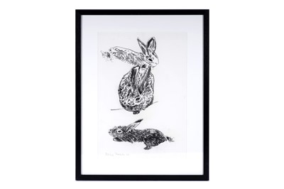 Lot 742 - Patrick Procktor- Bunny rabbits | charcoal