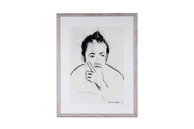 Lot 743 - Patrick Procktor - Portrait of a young man in thought | charcoal