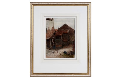 Lot 849 - Thomas Marie Madawaska Hemy - Farmyard Scene with Chickens | watercolour