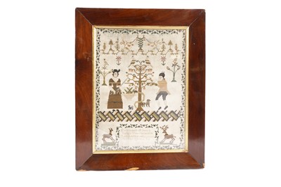 Lot 216 - A late 18th/early 19th Century needlework sampler