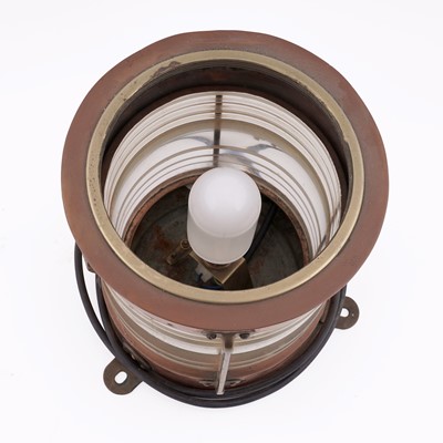 Lot 122 - A brass and copper ships masthead lamp