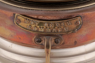 Lot 122 - A brass and copper ships masthead lamp