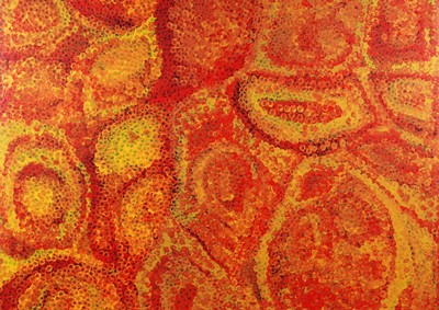 Lot 107 - Emily Kam Kngwarreye - Clay Pans | synthetic polymer paint