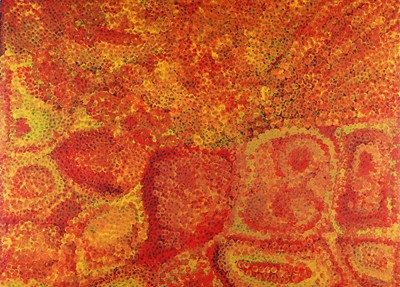 Lot 107 - Emily Kam Kngwarreye - Clay Pans | synthetic polymer paint