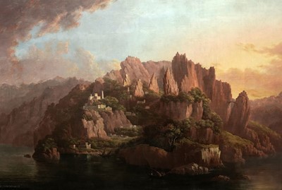 Lot 701 - Hellen Melville - A Rocky Italianate Landscape | oil