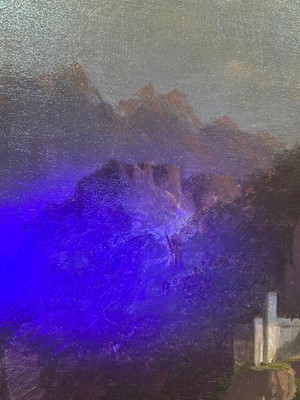 Lot 701 - Hellen Melville - A Rocky Italianate Landscape | oil