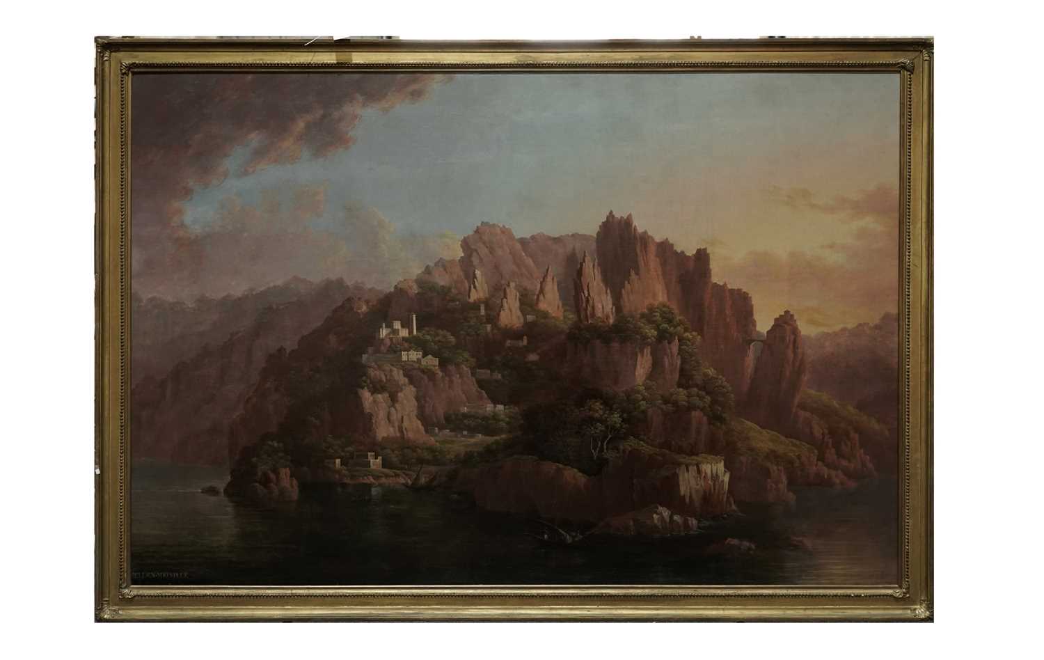Lot 701 - Hellen Melville - A Rocky Italianate Landscape | oil