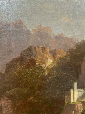 Lot 701 - Hellen Melville - A Rocky Italianate Landscape | oil